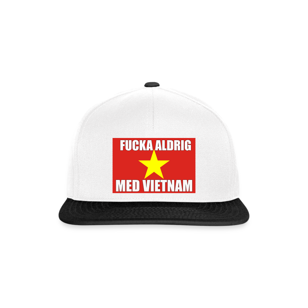 Fucka aldrig med Vietnam (Snapbackkeps-edition) - vit/svart
