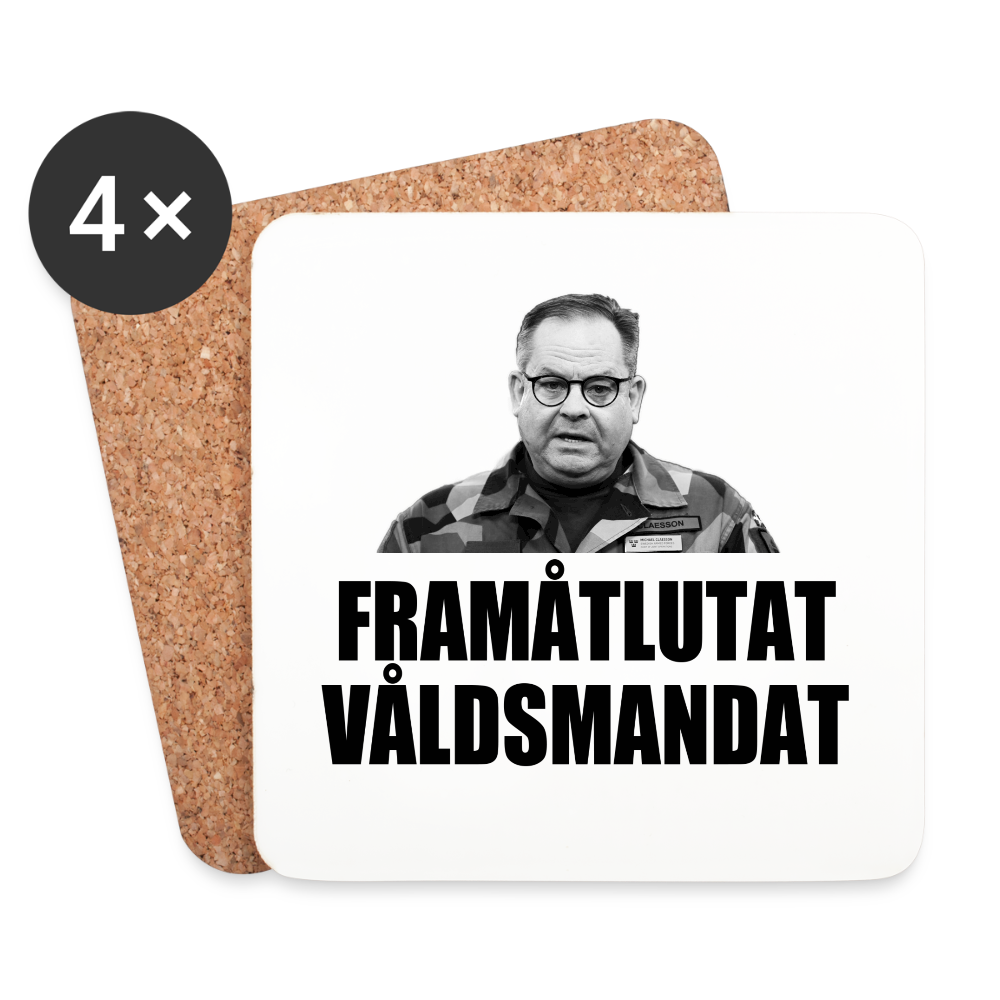 Framåtlutat våldsmandat (Underlägg, 4-pack) - vit