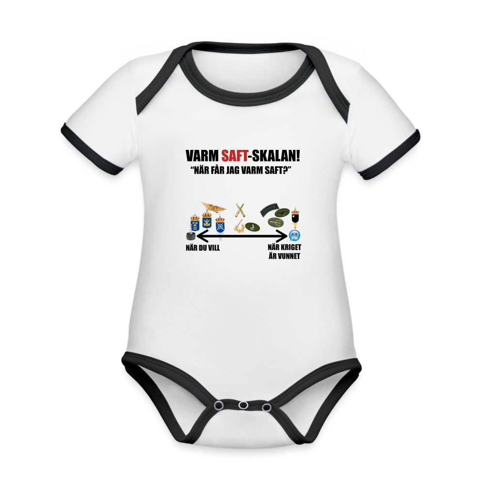 Varm saft-skalan (ekologisk kortärmad babybody-edition) - vit/svart