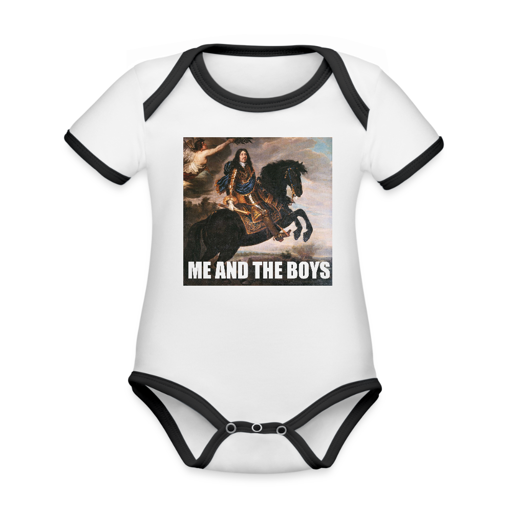 Karl X & boysen (Ekologisk kortärmad babybody-edition) - vit/svart