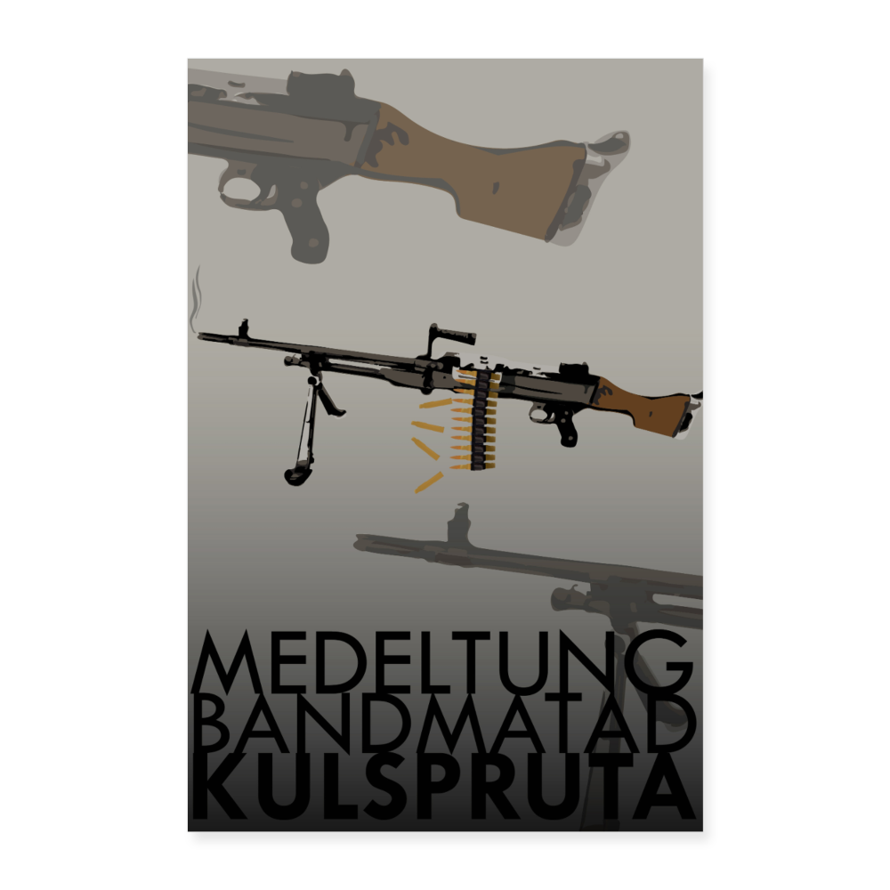 Medeltung Bandmatad Kulspruta (Poster 40x60 cm) - vit