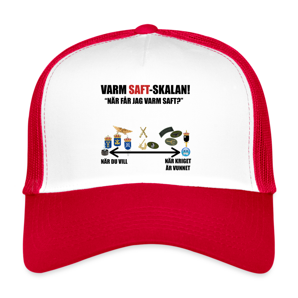 Varm saft-skalan (truckerkeps-edition) - vit/röd