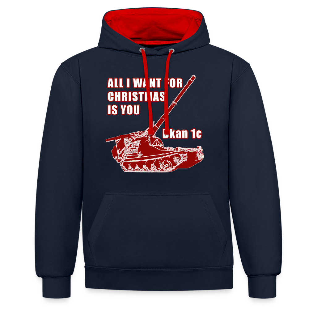 All I want for Christmas is you! (Kontrastluvtröja herr-edition) - marinblå/röd