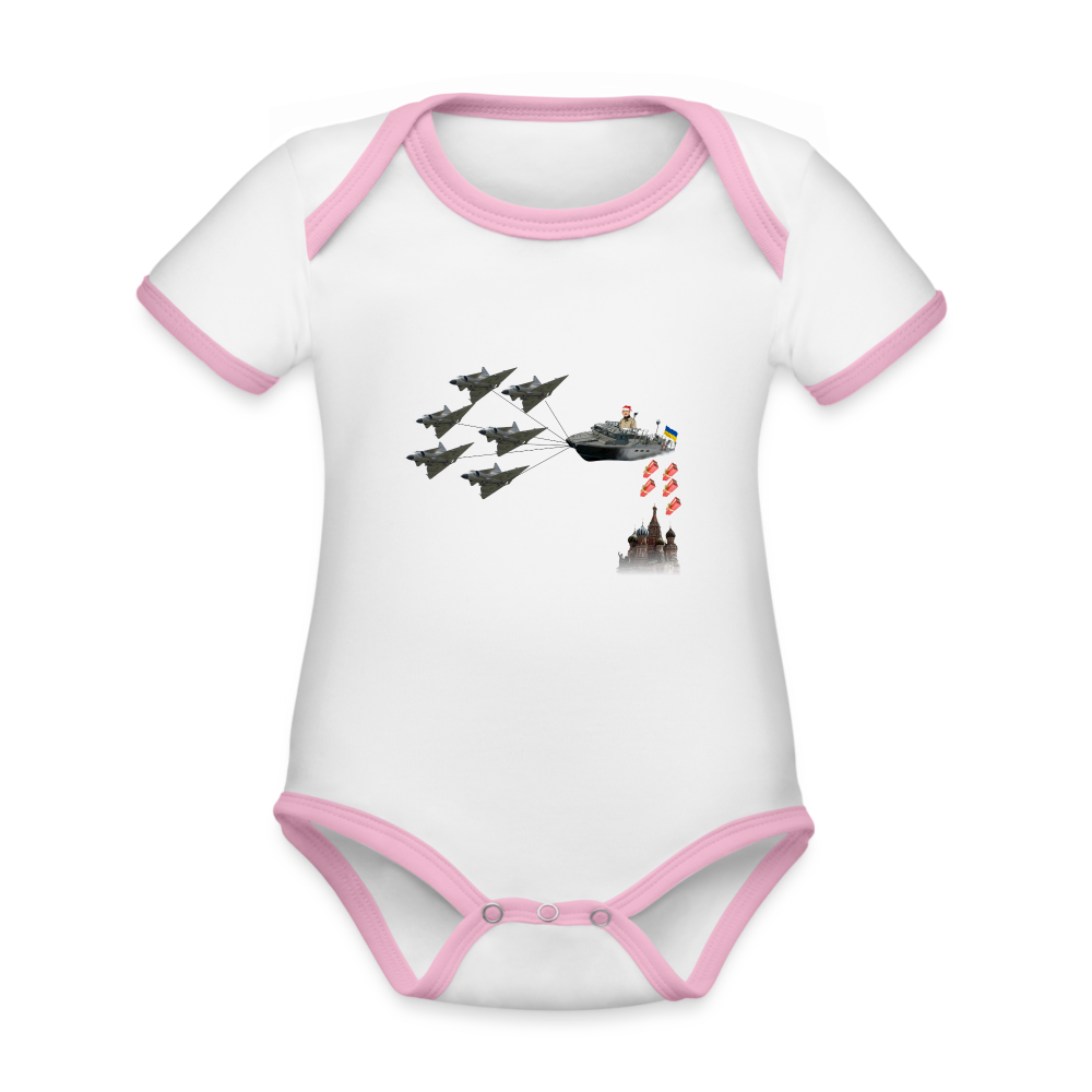 Sankt Conrad är Moskvas brandbombstomte (Ekologisk kontrastfärgad kortärmad babybody-edition) - vit/rosa