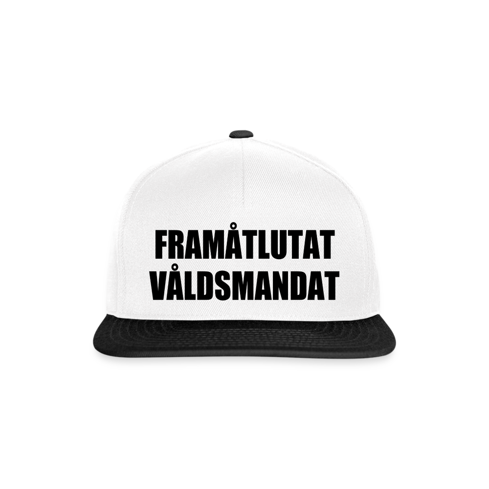 Framåtlutat våldsmandat (Snapbackkeps-edition) - vit/svart
