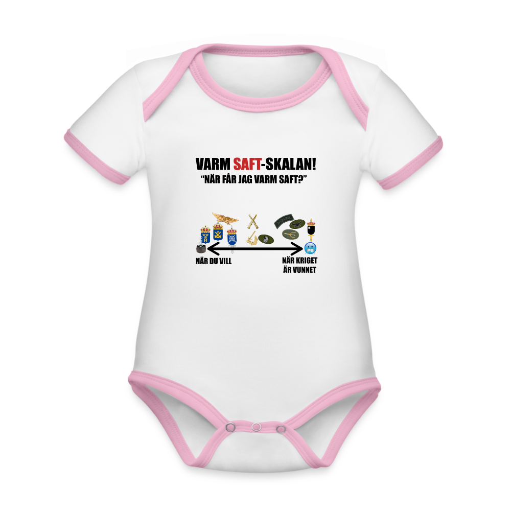 Varm saft-skalan (ekologisk kortärmad babybody-edition) - vit/rosa