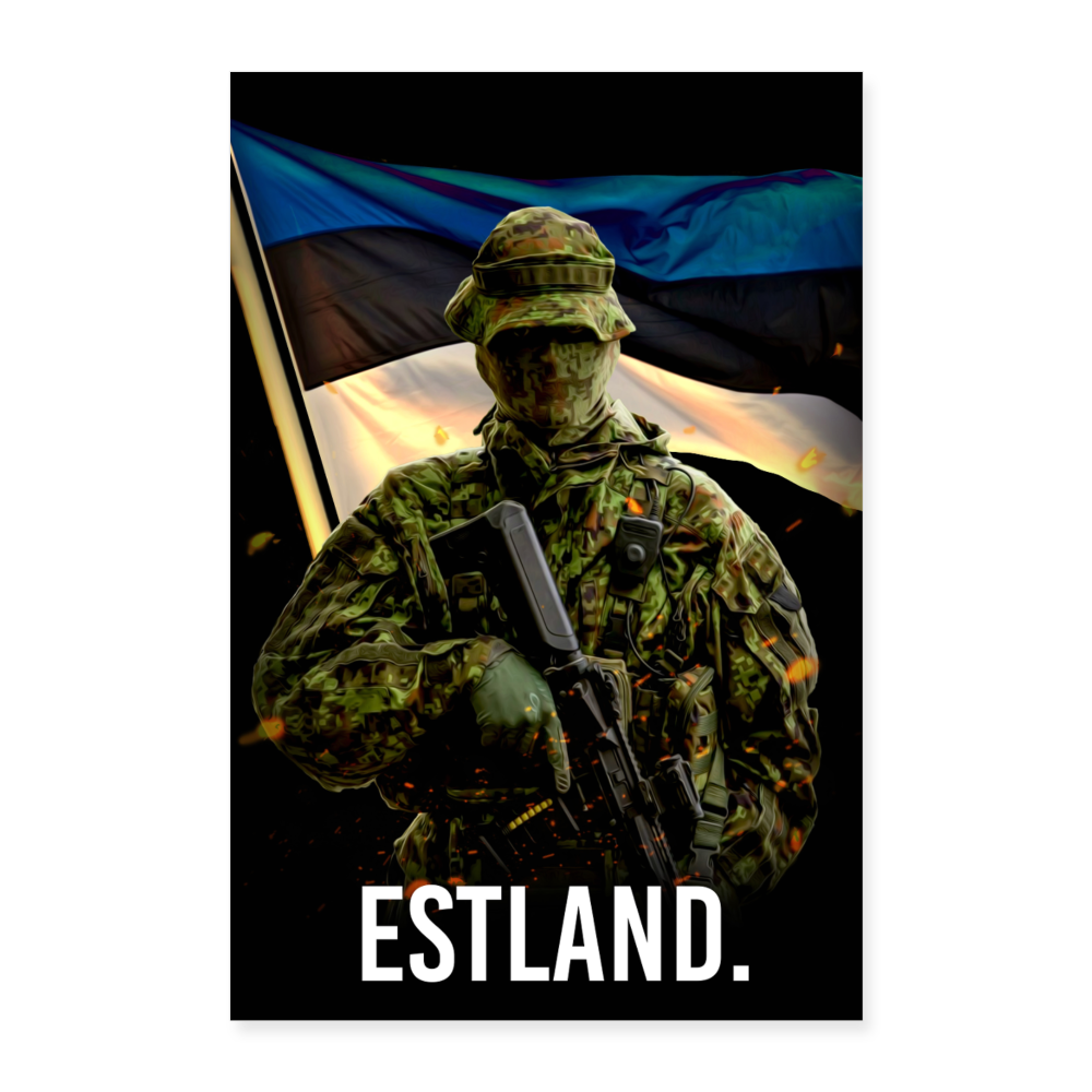 Estland (Poster 40x60 cm) - vit