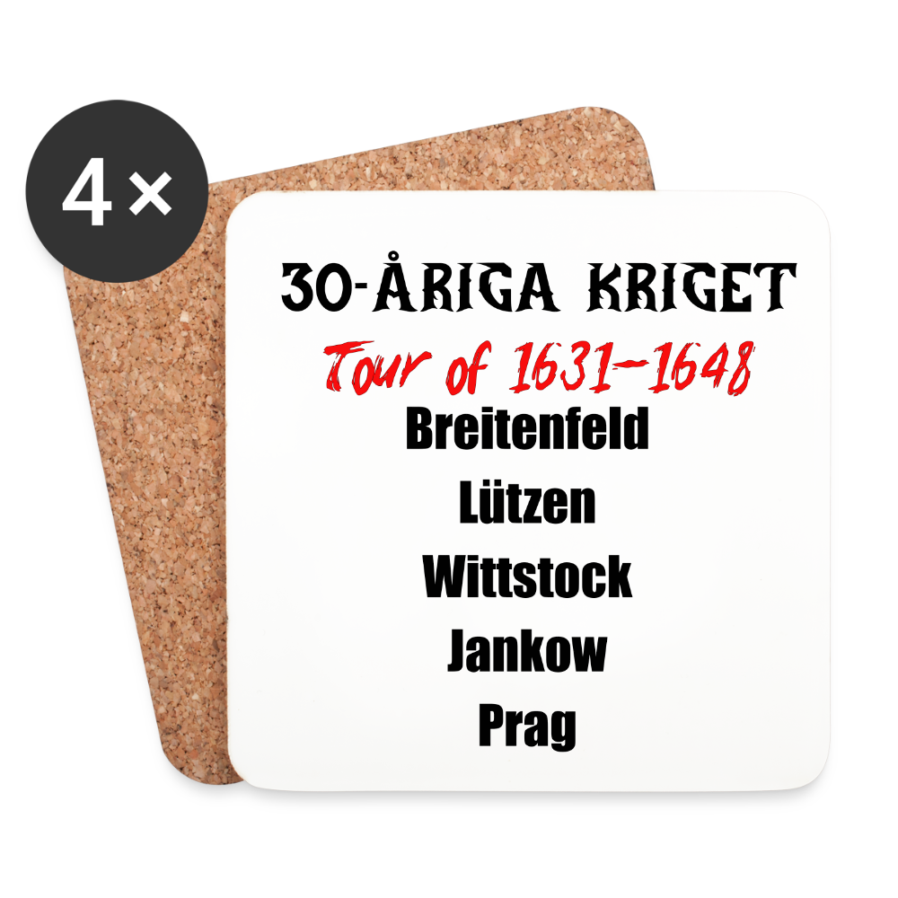 30-åriga kriget on tour (Underlägg, 4-pack) - vit