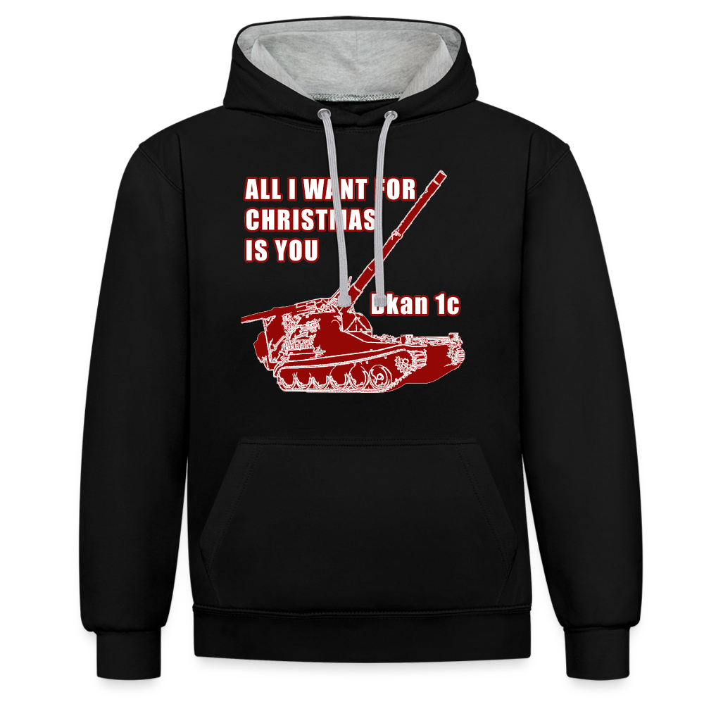 All I want for Christmas is you! (Kontrastluvtröja herr-edition) - svart/gråmelerad
