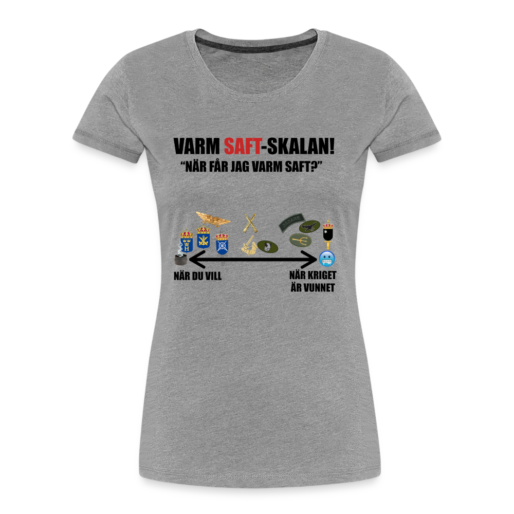 Varm saft-skalan (ekologisk premium-T-shirt dam-edition) - gråmelerad