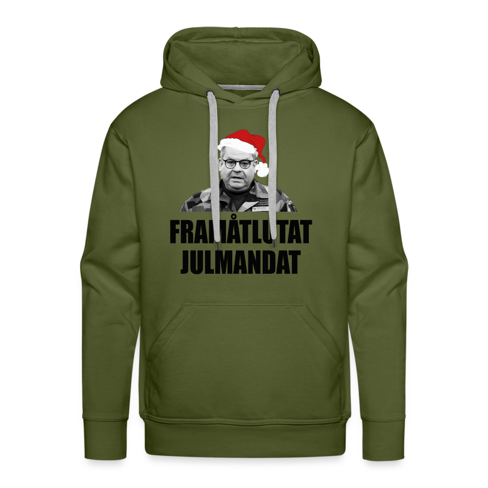 Frammåtlutat Julmandat (premiumluvtröja herr-edition) - olivgrön