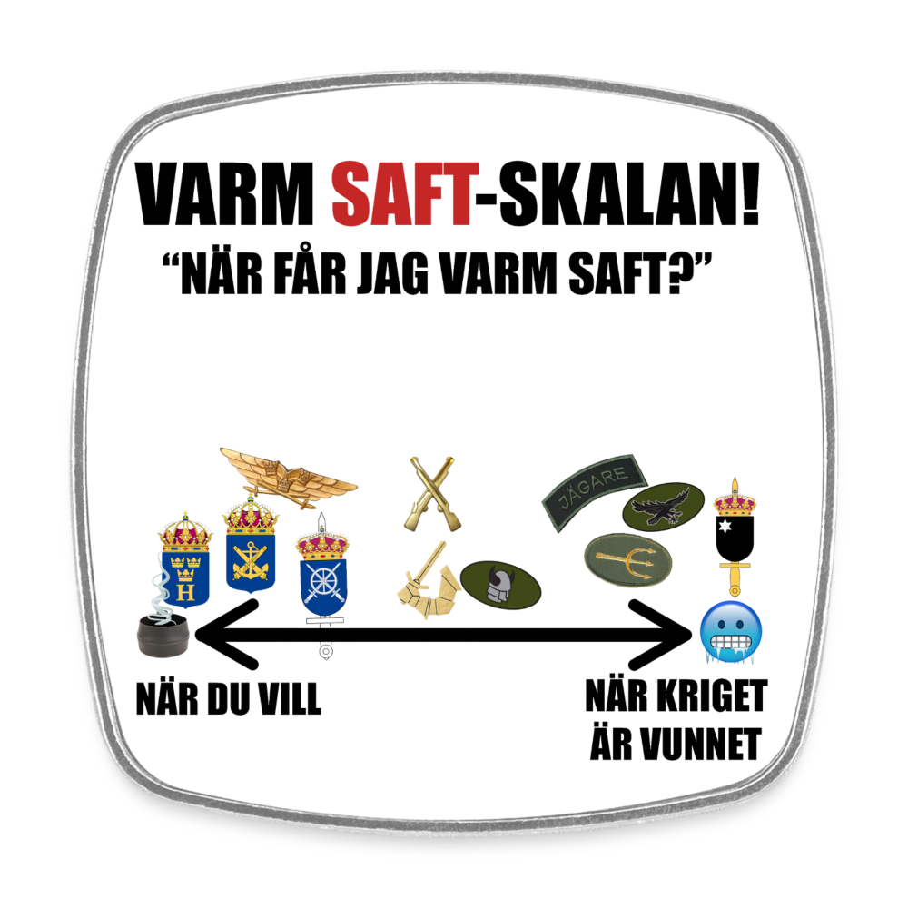Varm saft-skalan (Fyrkantig kylskåpsmagnet-edition) - vit