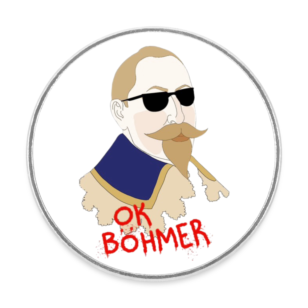 OK Böhmer (Rund kylskåpsmagnet) - vit