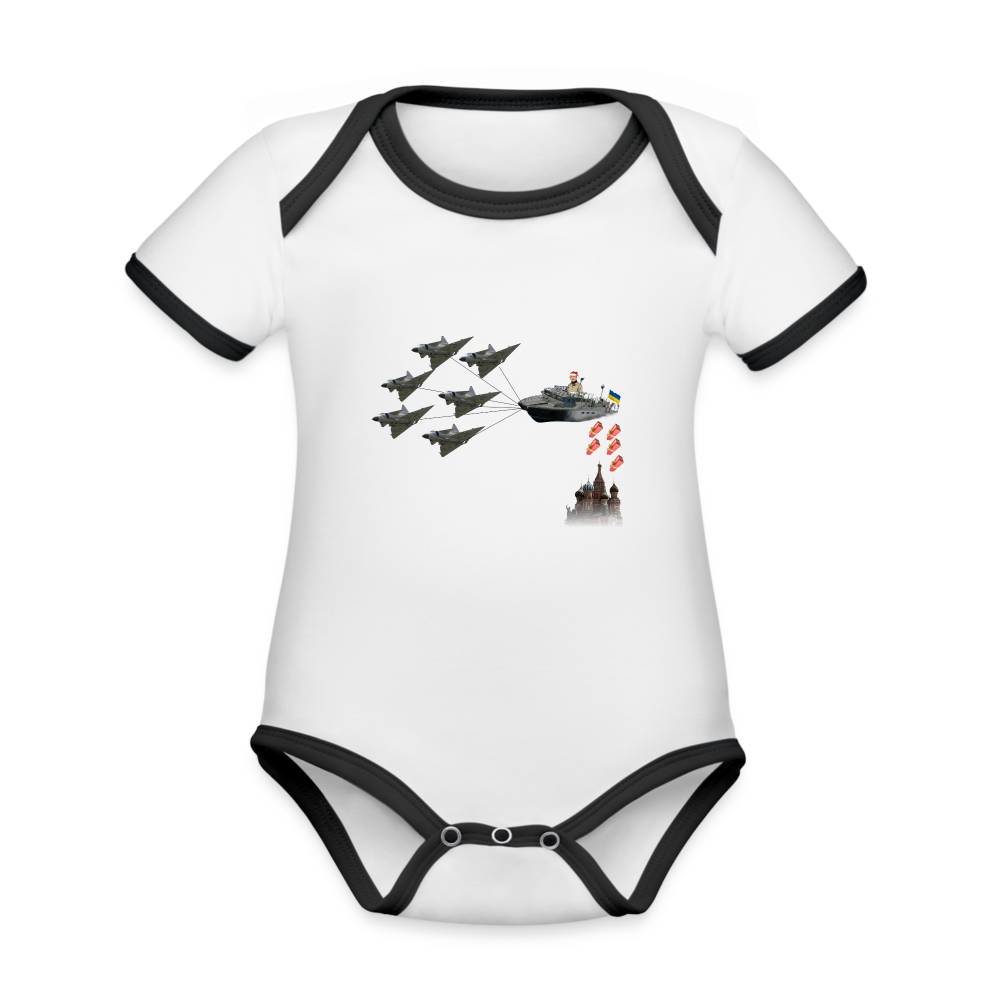 Sankt Conrad är Moskvas brandbombstomte (Ekologisk kontrastfärgad kortärmad babybody-edition) - vit/svart