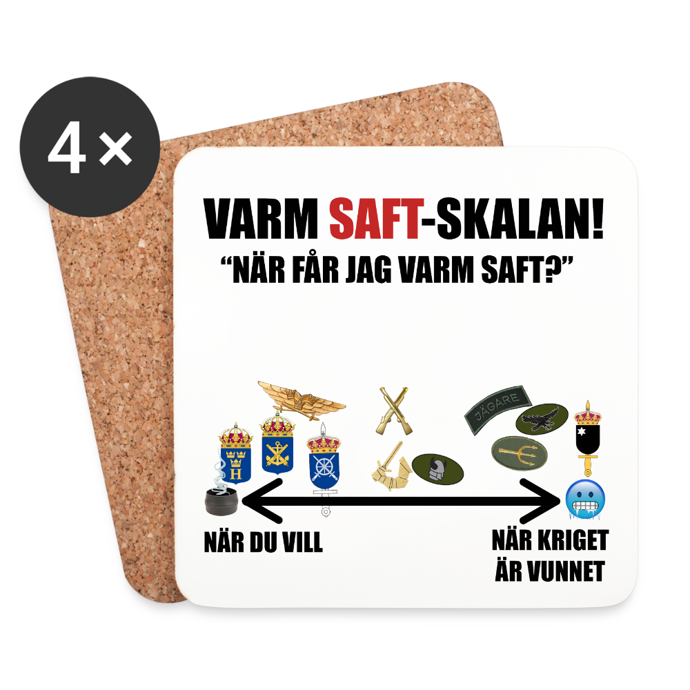 Varm saft-skalan (Underlägg, 4-pack) - vit