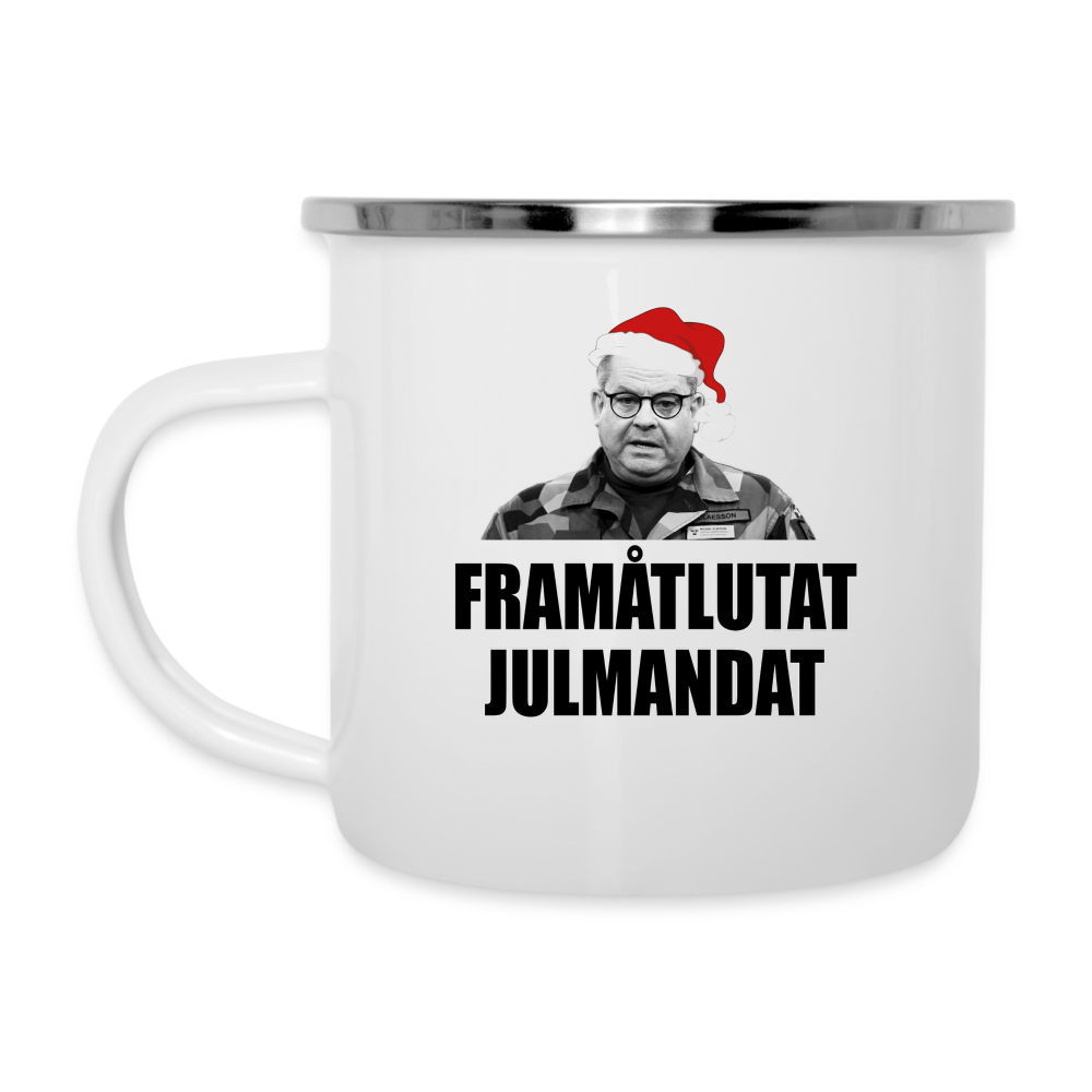 Framåtlutat Julmandat (Emaljmugg-edition) - vit