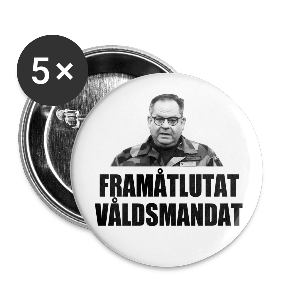 Framåtlutat våldsmandat (knappnålsedition, 25 mm, 5-pack) - vit