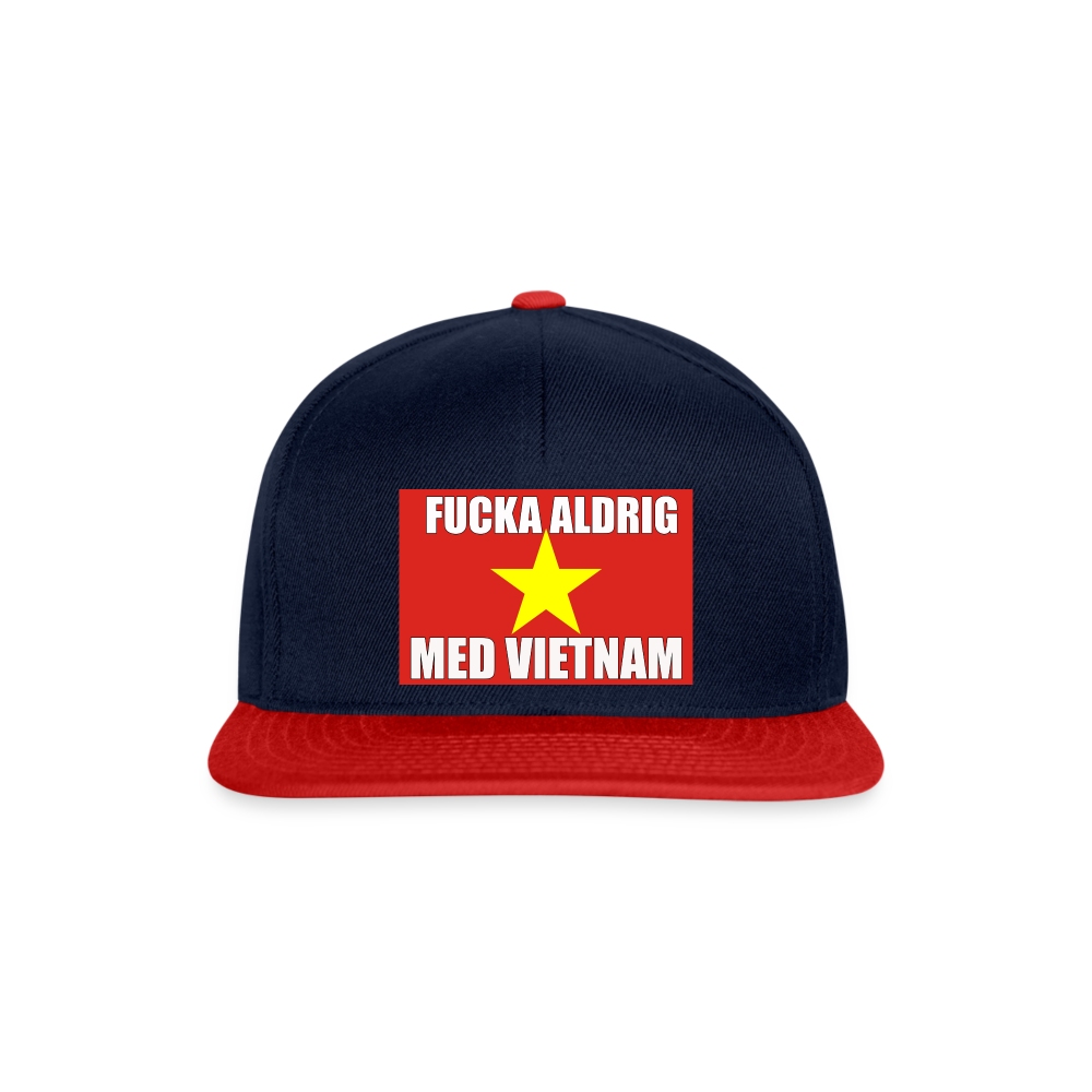 Fucka aldrig med Vietnam (Snapbackkeps-edition) - marinblå/röd