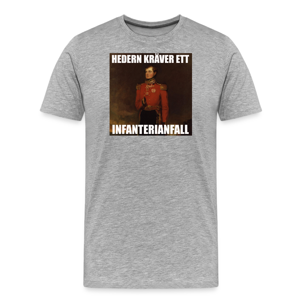 Hedern kräver ett infanterianfall (ekologisk premium-T-shirt herr-edition) - gråmelerad