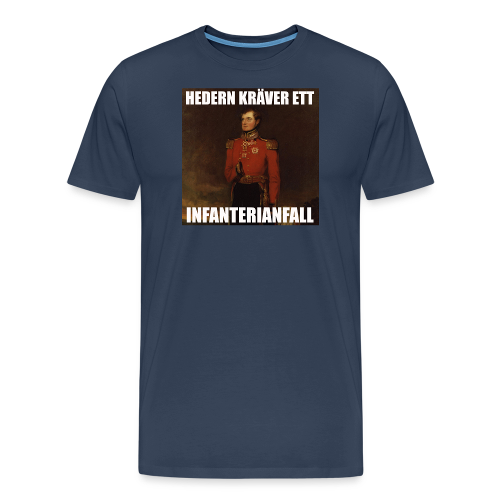 Hedern kräver ett infanterianfall (ekologisk premium-T-shirt herr-edition) - marinblå
