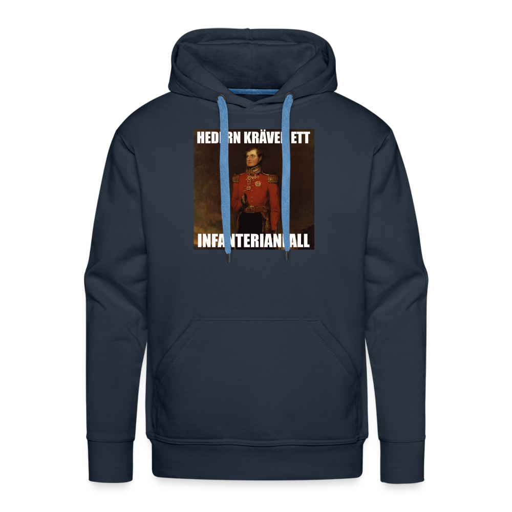 Hedern kräver ett infanterianfall (premiumluvtröja herr-edition) - marinblå