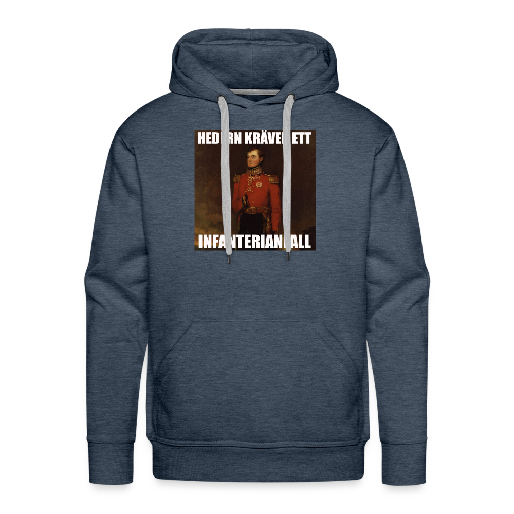 Hedern kräver ett infanterianfall (premiumluvtröja herr-edition) - jeansblå