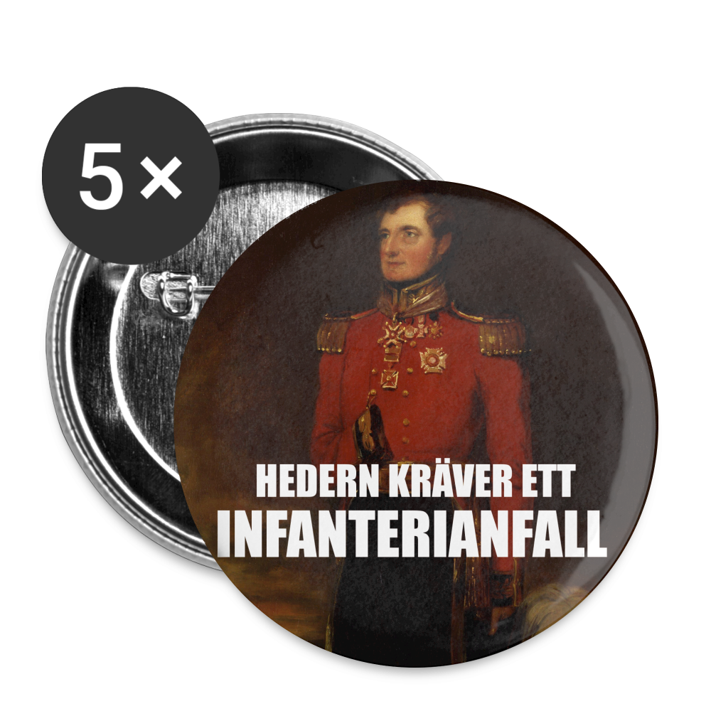 Hedern kräver ett infanterianfall (knappnålsedition, 25 mm, 5-pack) - vit