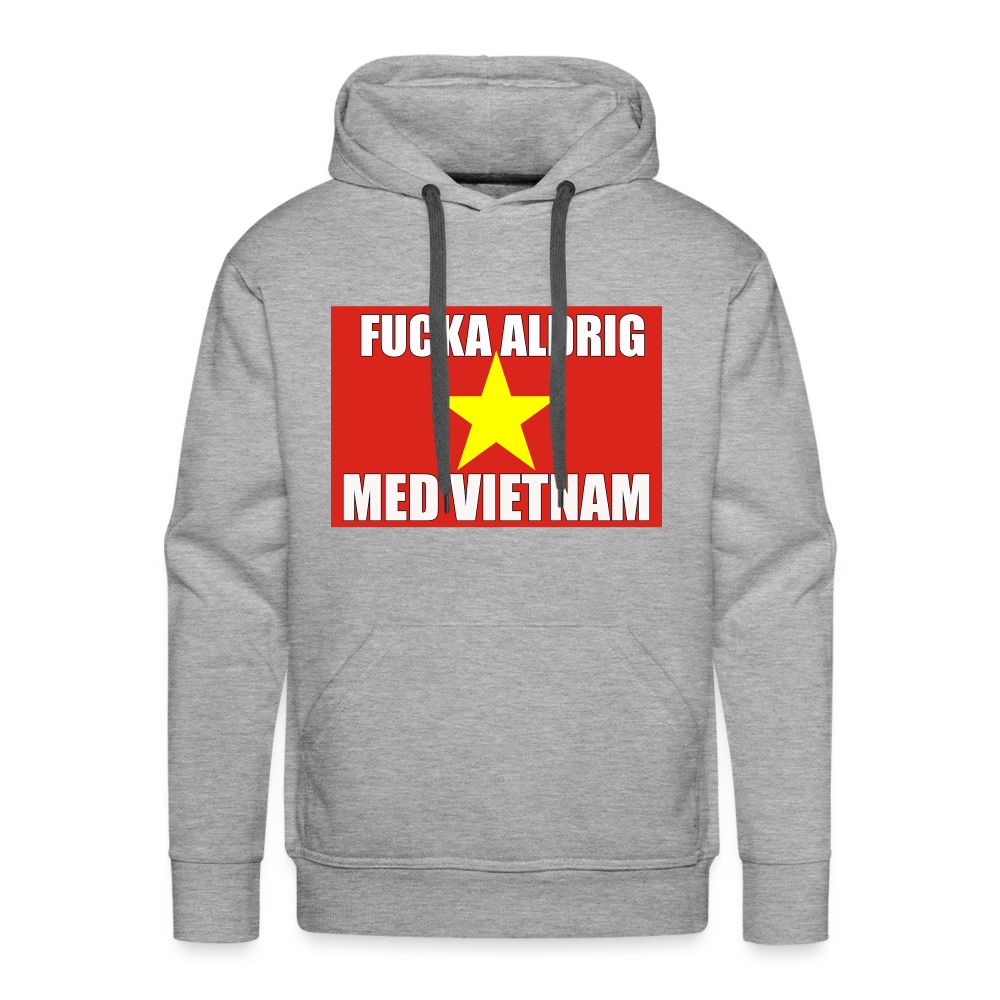 Fucka aldrig med Vietnam (Premiumluvtröja herr-edition) - gråmelerad