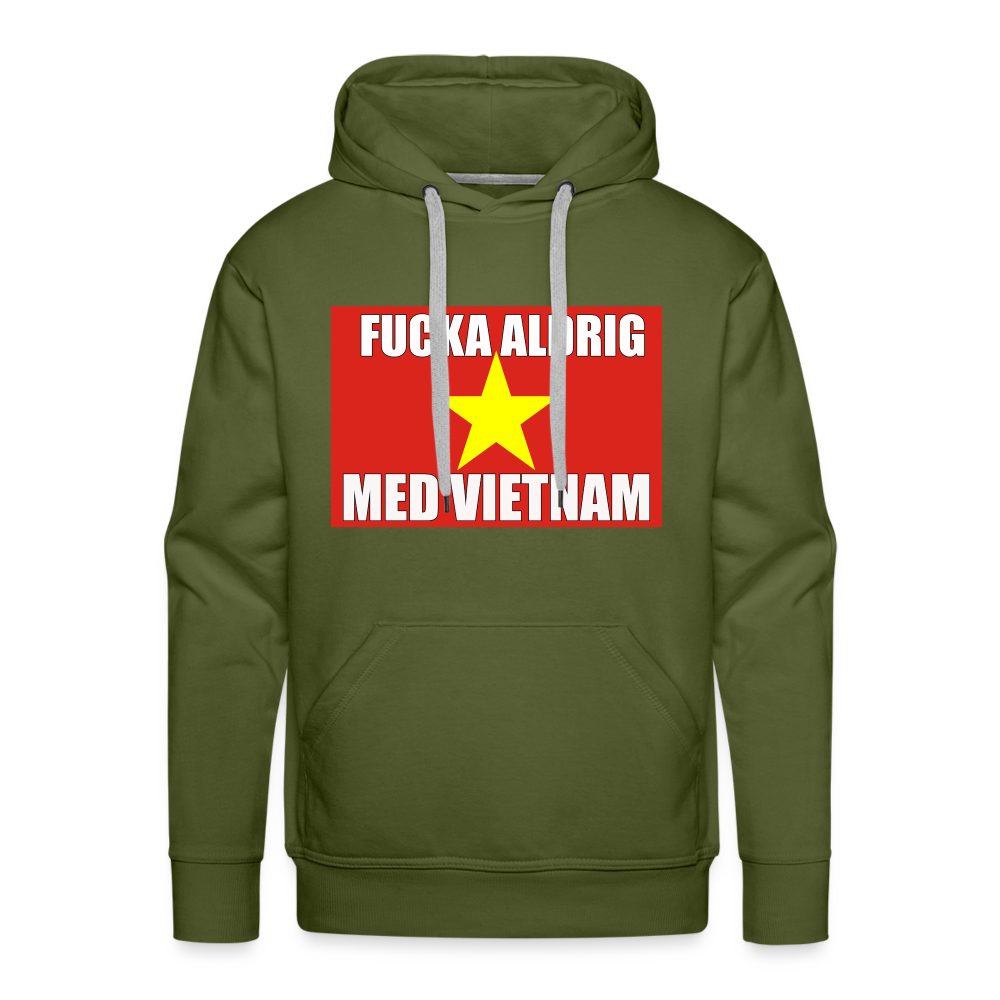 Fucka aldrig med Vietnam (Premiumluvtröja herr-edition) - olivgrön