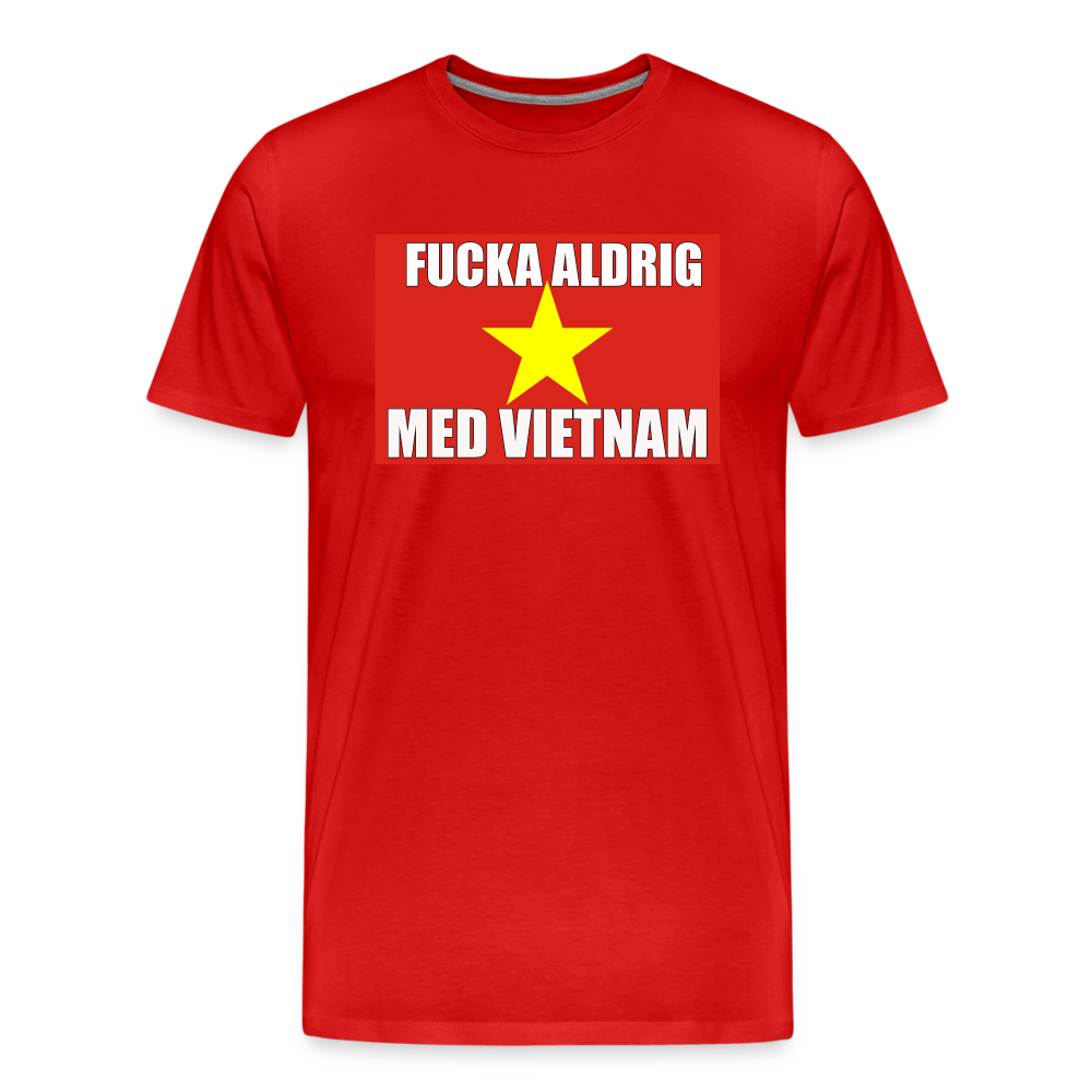 Fucka aldrig med Vietnam (ekologisk premium-T-shirt herr-edition) - röd