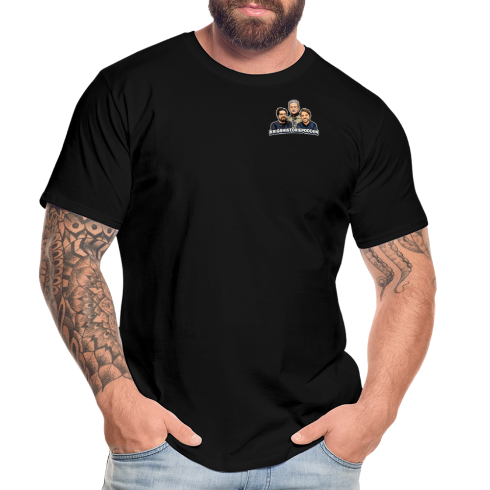 Krigshistoriepodden (ekologisk T-shirt herr-edition) - svart