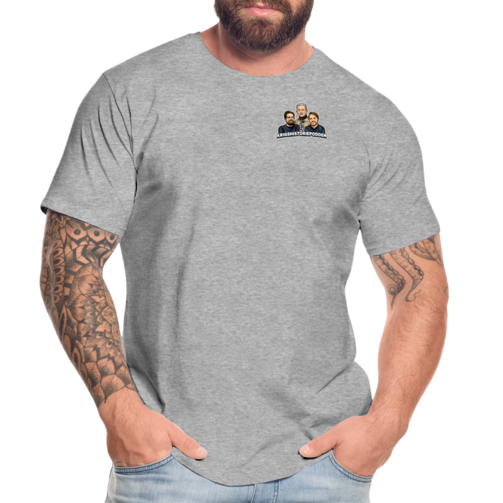 Krigshistoriepodden (ekologisk T-shirt herr-edition) - gråmelerad