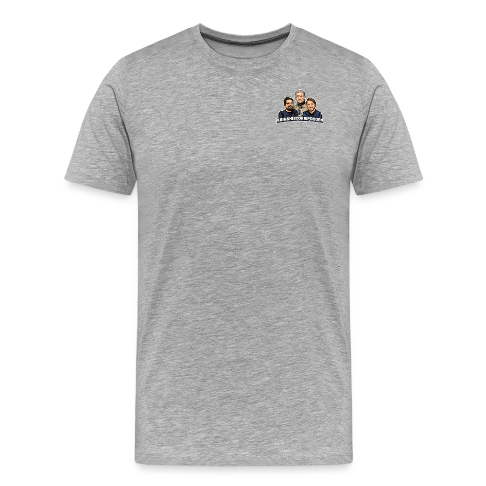 Krigshistoriepodden (ekologisk T-shirt herr-edition) - gråmelerad