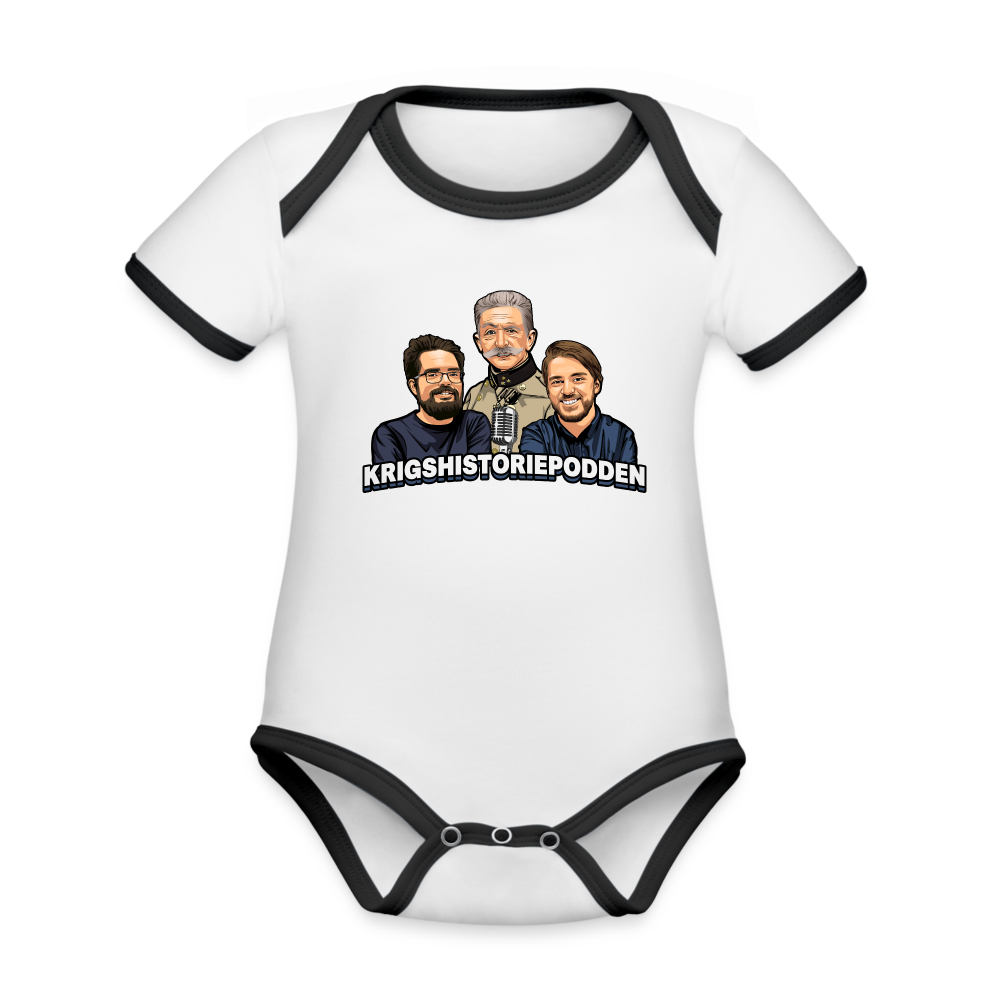 Krigshistoriepodden (ekologisk kortärmad babybody-edition) - vit/svart