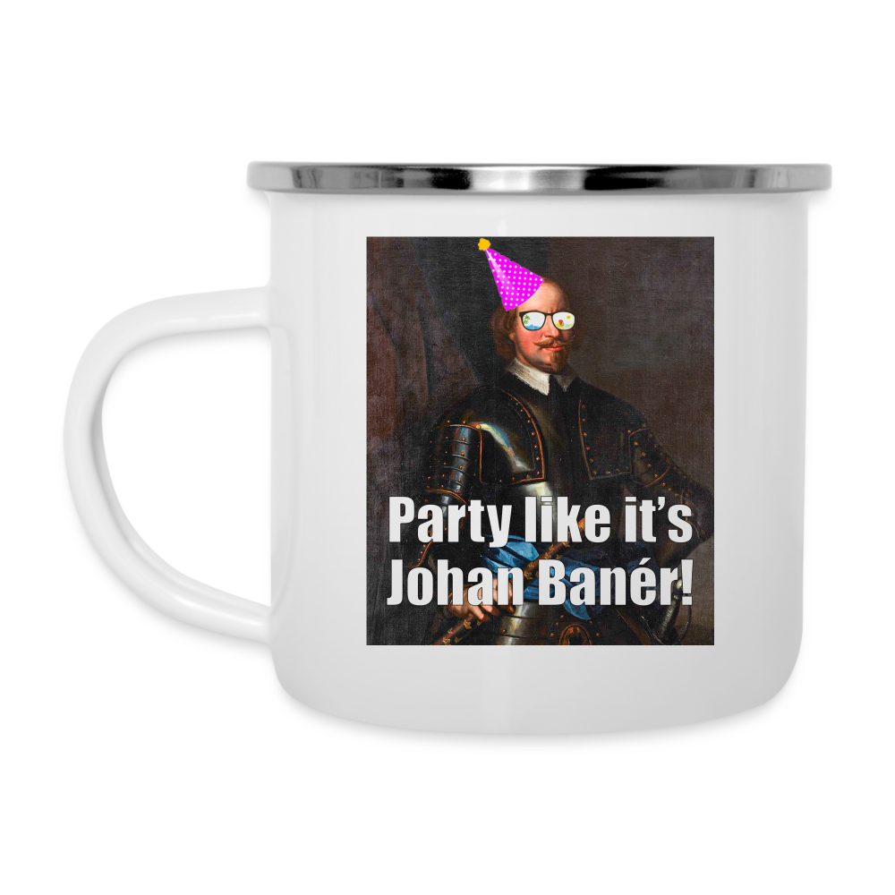 Party like it's Johan Banér! (emaljmugg-edition) - vit