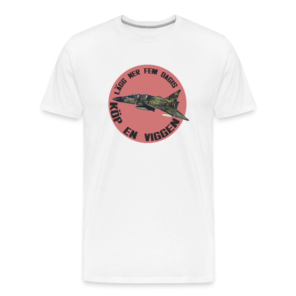 Lägg ner fem dagis - köp en Viggen (ekologisk premium-T-shirt herr-edition) - vit