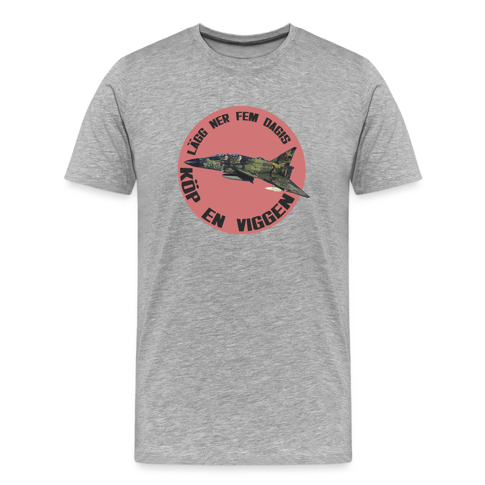 Lägg ner fem dagis - köp en Viggen (ekologisk premium-T-shirt herr-edition) - gråmelerad