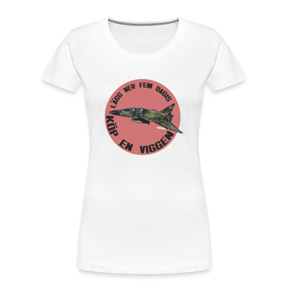 Lägg ner fem dagis - köp en Viggen (ekologisk premium-T-shirt dam-edition) - vit