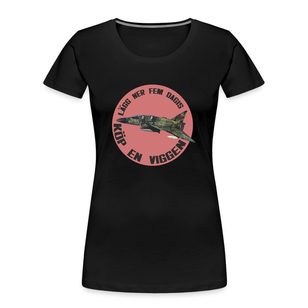 Lägg ner fem dagis - köp en Viggen (ekologisk premium-T-shirt dam-edition) - svart