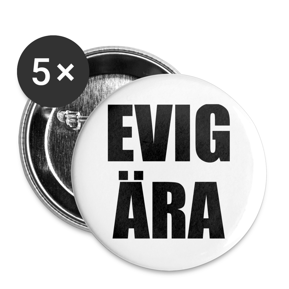EVIG ÄRA (knappnålsedition, 25 mm, 5-pack) - vit