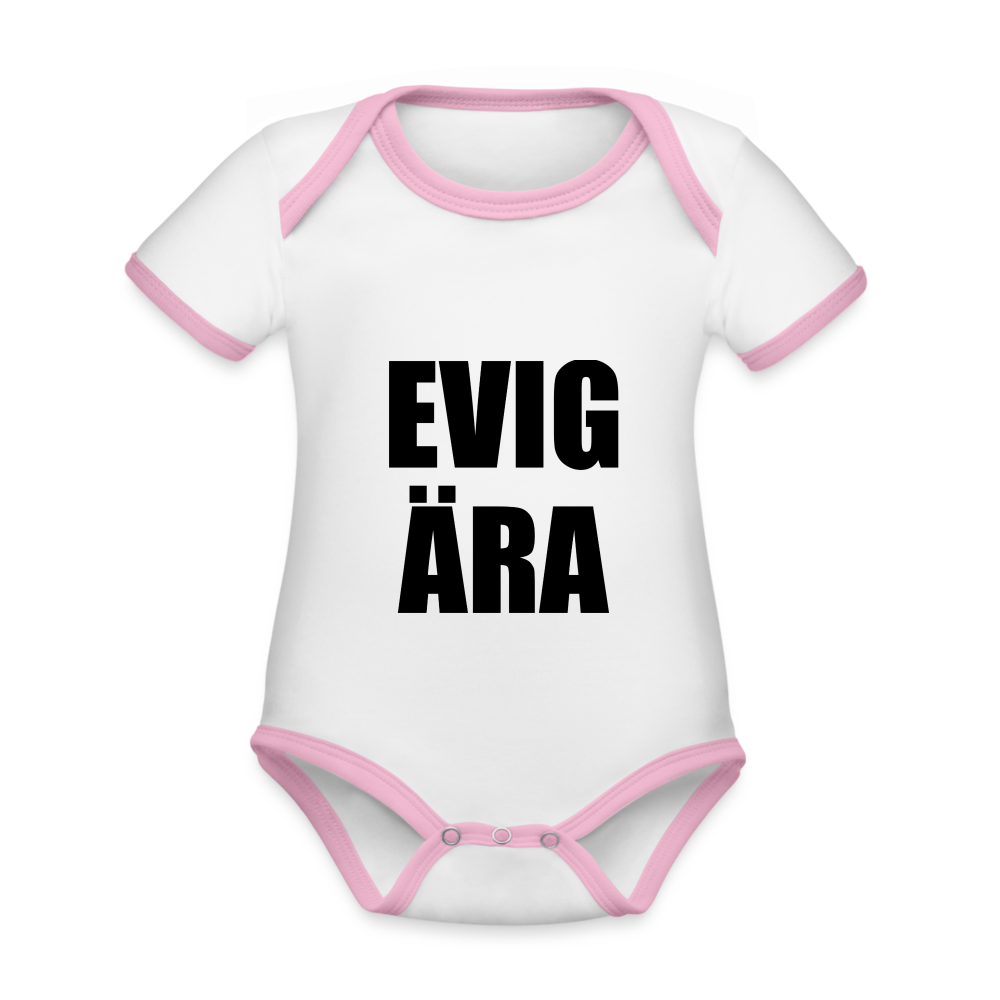 EVIG ÄRA (ekologisk kortärmad babybody-edition) - vit/rosa