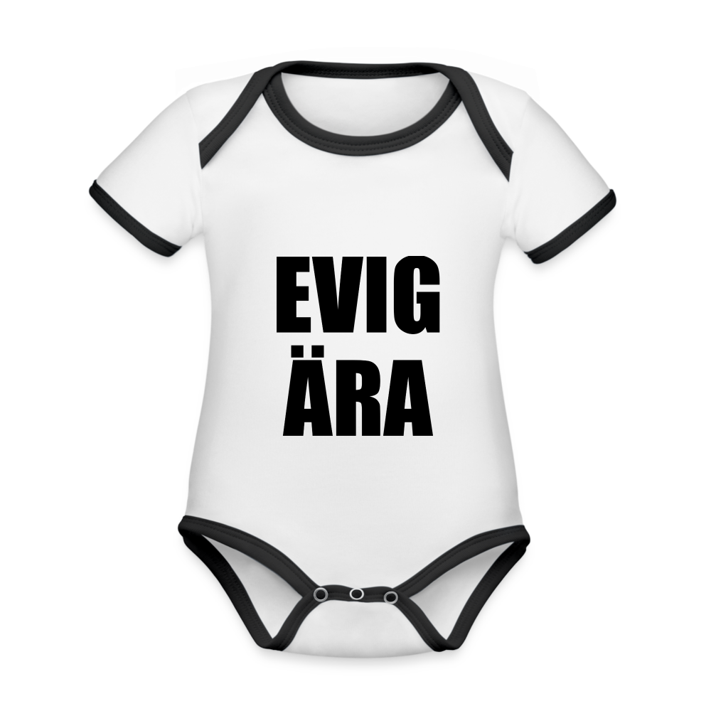 EVIG ÄRA (ekologisk kortärmad babybody-edition) - vit/svart