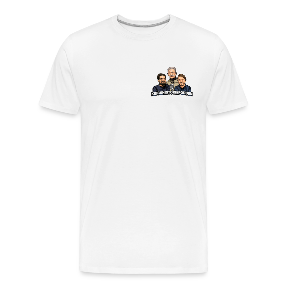 Medeltung Bandmatad Kulspruta (ekologisk premium-T-shirt herr-edition) - vit