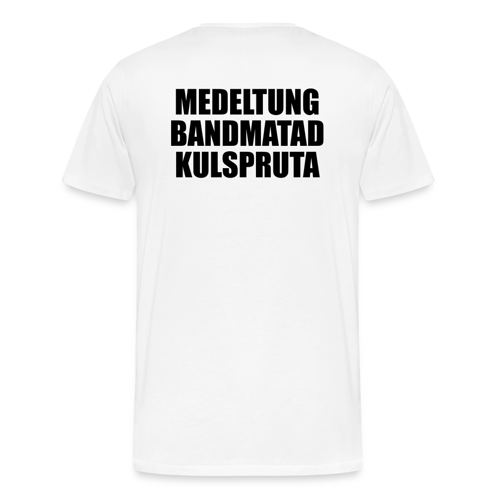 Medeltung Bandmatad Kulspruta (ekologisk premium-T-shirt herr-edition) - vit