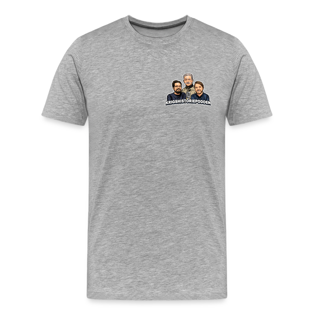 Medeltung Bandmatad Kulspruta (ekologisk premium-T-shirt herr-edition) - gråmelerad