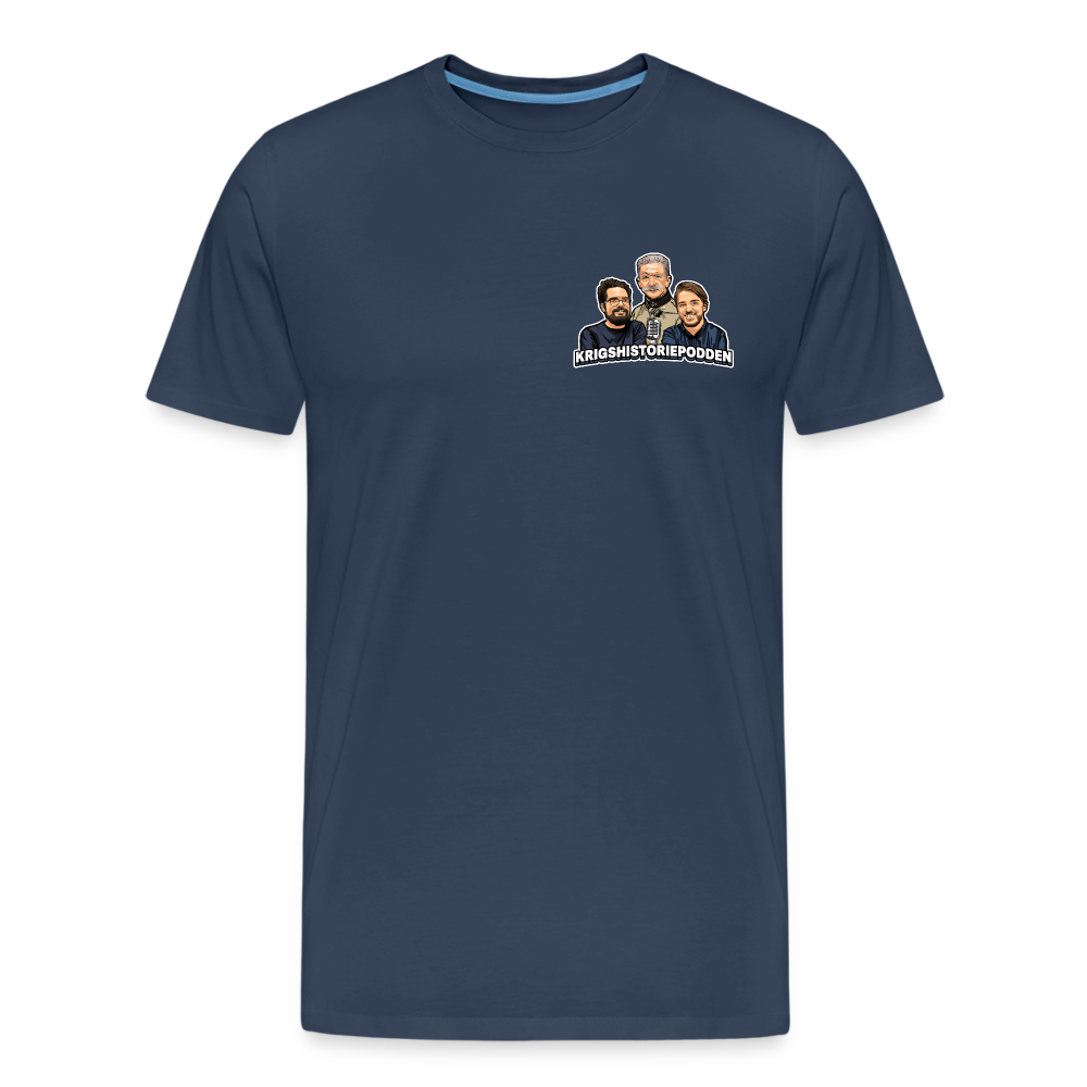 Medeltung Bandmatad Kulspruta (ekologisk premium-T-shirt herr-edition) - marinblå