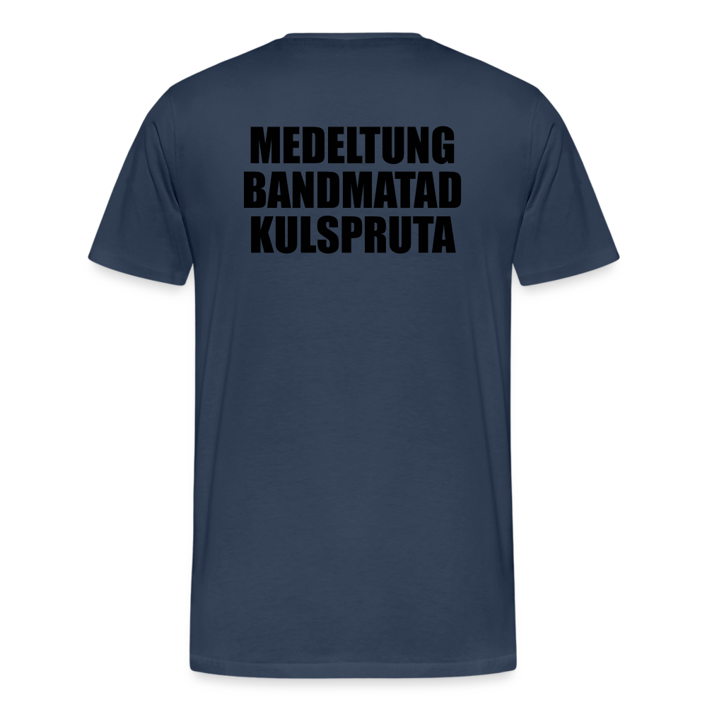 Medeltung Bandmatad Kulspruta (ekologisk premium-T-shirt herr-edition) - marinblå