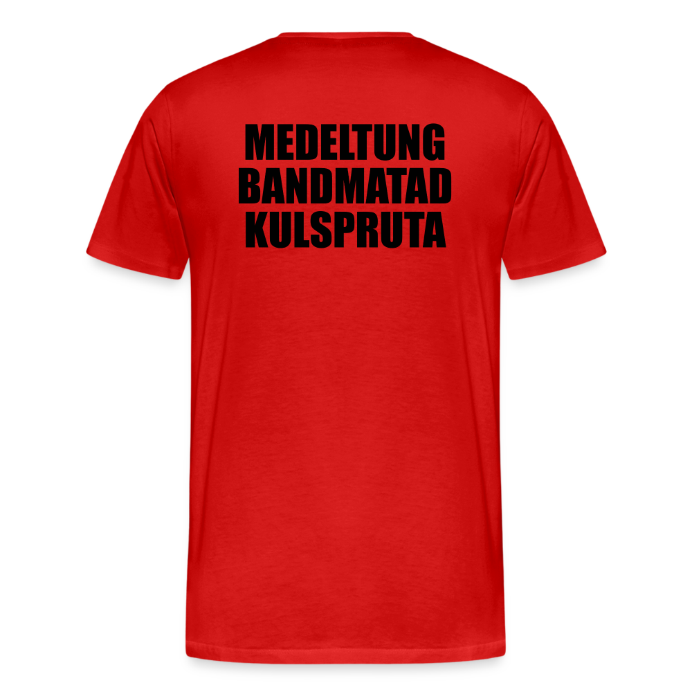 Medeltung Bandmatad Kulspruta (ekologisk premium-T-shirt herr-edition) - röd