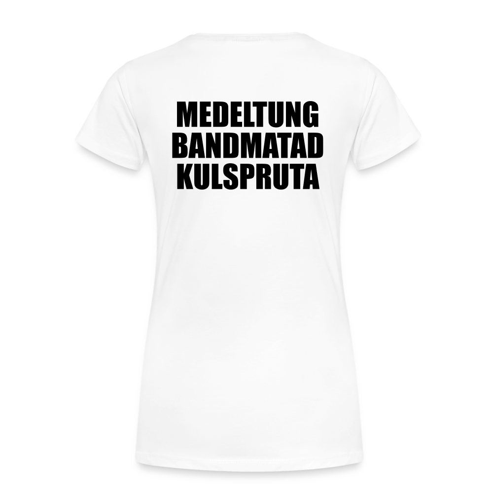Medeltung Bandmatad Kulspruta (ekologisk premium-T-shirt dam-edition) - vit