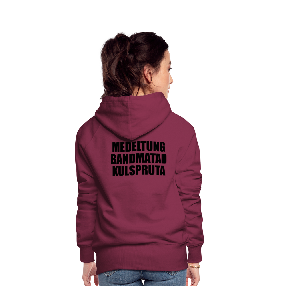 Medeltung Bandmatad Kulspruta (premiumluvtröja dam-edition) - bordeaux